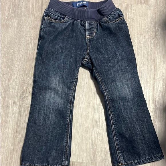 4/$30 Old Navy Kids Blue Denim Jeans with Leopard Lining - Picture 1 of 1